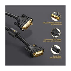 UGREEN 2M DVI-D 24+1 Dual Link Male to Male Digital Video Cable Gold Plated With Ferrite Core Support 2560x1600 For Gaming, DVD, Laptop, HDTV and Projector (11604)
