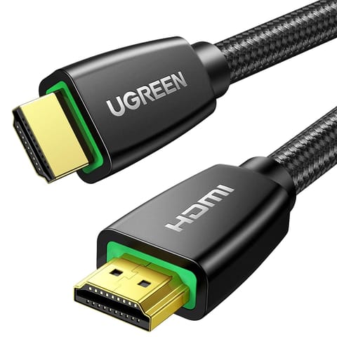 UGREEN 2m 4K@60Hz Braided HDMI 2.0 Male To Male Round Cable With Ethernet 18Gbps 3D Compatible with UHD TV Monitor Computer Xbox 360 PS5 PS4 Blu-ray and More - Gold (40410)