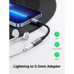 UGREEN Lightning Male to 3.5mm Female Jack Headphone Adapter [Apple MFi Certified/Aluminum Shell] Compatible for iPhone 11/11 Pro/11 Pro Max/X XR XS XS Max iPhone 7 7P 8 8P (30756)