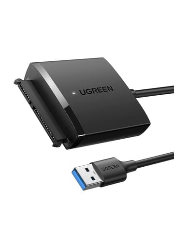 UGREEN SATA to USB 3.0 Adapter Cable with UASP SATA III to USB Converter for 2.5" 3.5” Hard Drives Disk HDD and Solid State Drives SSD etc. (60561)