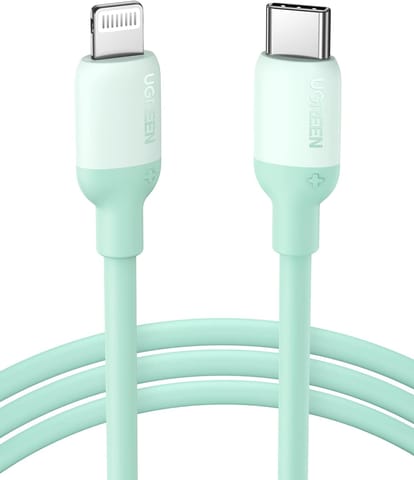 UGREEN 1m USB-C to Lightning Cable MFi-Certified, 20W Fast Charge PD for iPhone SE 3/13 Pro/13 Pro Max/13/13 mini, ipad 9, 12 mini/12/12 Pro etc., Mint Green (20308)